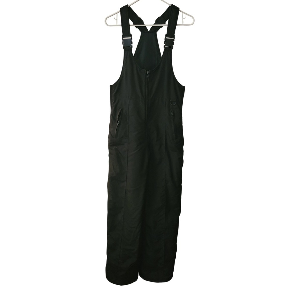 Sport Essentials Mens Black Insulated Snow Bibs Ski Pants Overalls Medium Winter